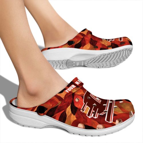 customized central michigan chippewas autumn leaves clog fashion forward