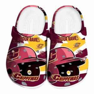 customized central michigan chippewas baseball helmet clog best selling