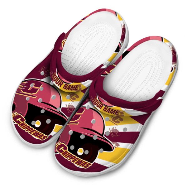 customized central michigan chippewas baseball helmet clog latest model