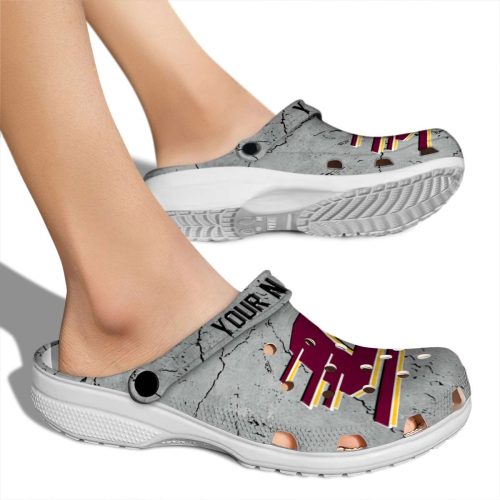 customized central michigan chippewas cracked texture clog fashion forward