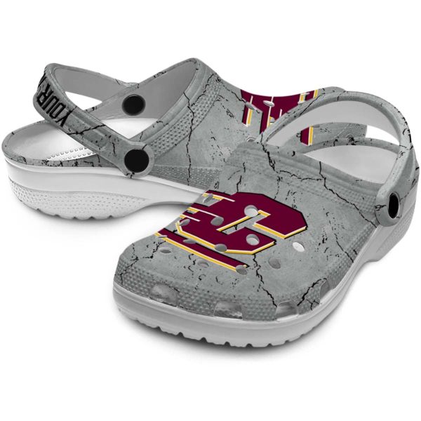 customized central michigan chippewas cracked texture clog high quality