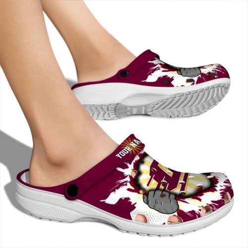 customized central michigan chippewas gripping hand clog fashion forward
