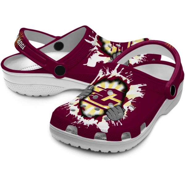 customized central michigan chippewas gripping hand clog high quality