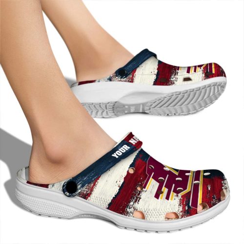 customized central michigan chippewas patriotic stripes clog fashion forward