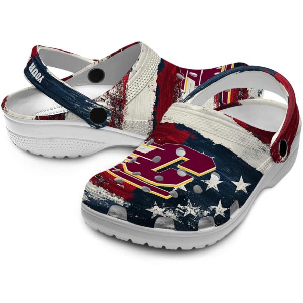 customized central michigan chippewas patriotic stripes clog high quality