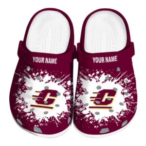 customized central michigan chippewas splatter background clog best selling