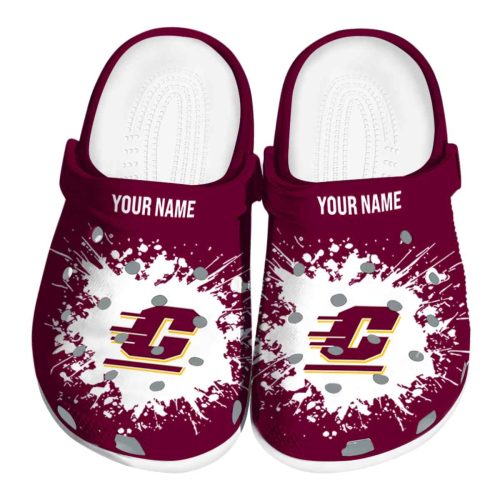customized central michigan chippewas splatter background clog best selling