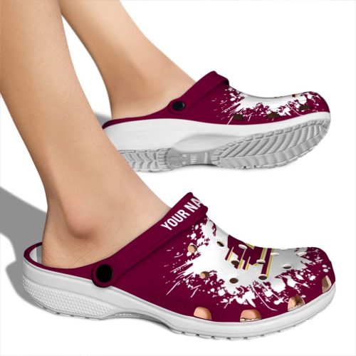 customized central michigan chippewas splatter background clog fashion forward