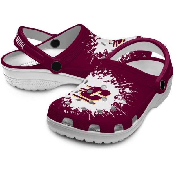 customized central michigan chippewas splatter background clog high quality