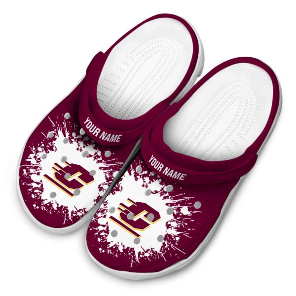 customized central michigan chippewas splatter background clog latest model
