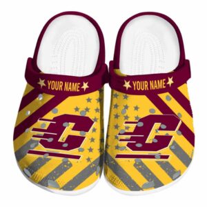 customized central michigan chippewas star spangled graphic clog best selling
