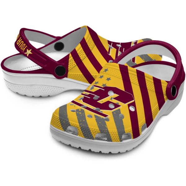 customized central michigan chippewas star spangled graphic clog high quality