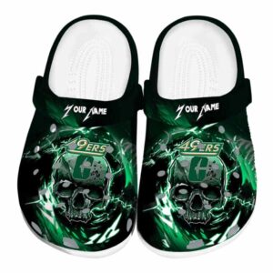 customized charlotte 49ers gothic skull clog best selling