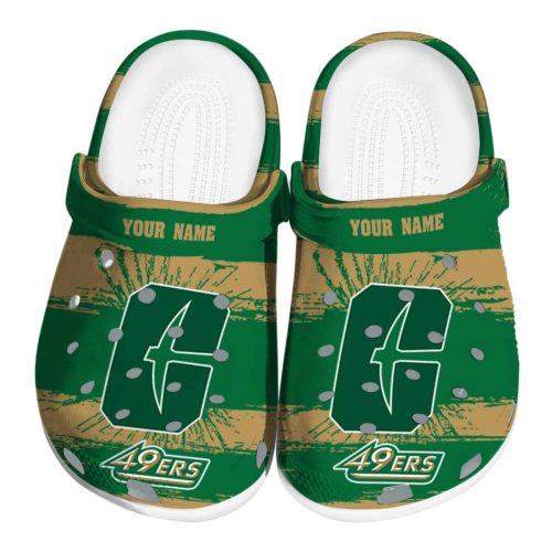 customized charlotte 49ers paint splatter graphics clog best selling