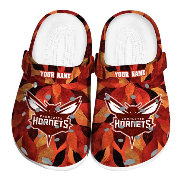 customized charlotte hornets autumn leaves clog best selling