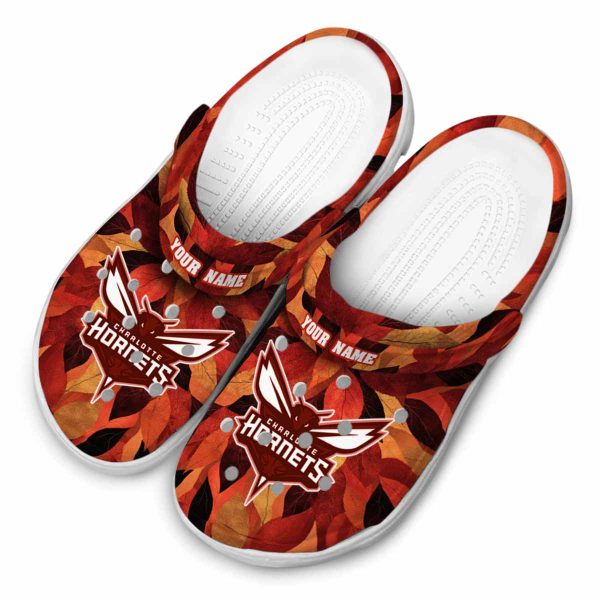 customized charlotte hornets autumn leaves clog latest model