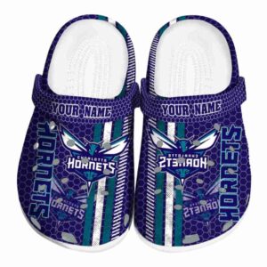 customized charlotte hornets contrasting stripes clog best selling