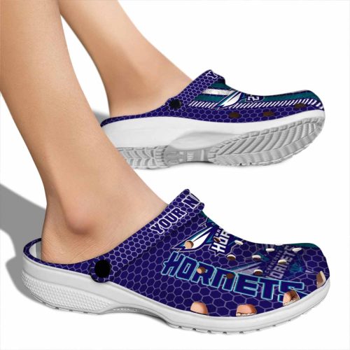 customized charlotte hornets contrasting stripes clog fashion forward