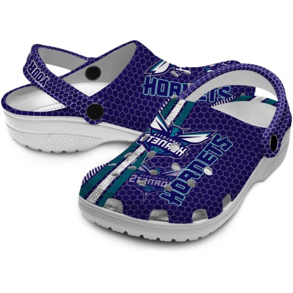 customized charlotte hornets contrasting stripes clog high quality