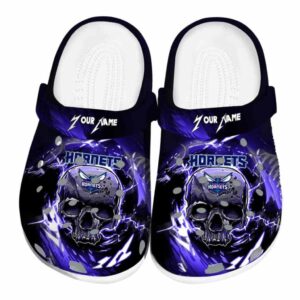 customized charlotte hornets gothic skull clog best selling
