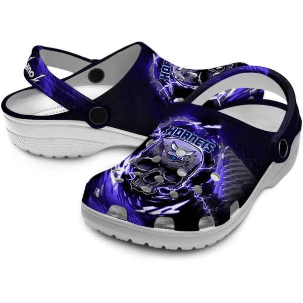 customized charlotte hornets gothic skull clog high quality