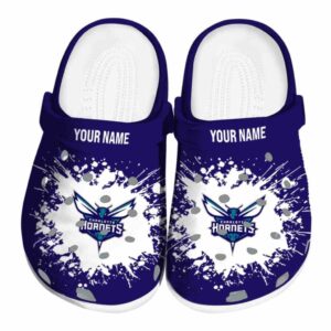 customized charlotte hornets splatter background clog best selling