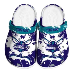 customized charlotte hornets splatter pattern clog best selling