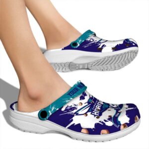 customized charlotte hornets splatter pattern clog fashion forward
