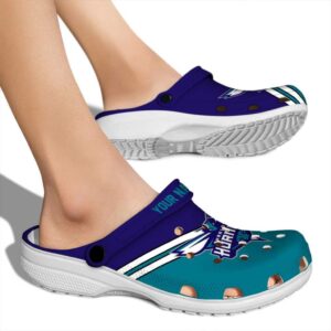 customized charlotte hornets striped accents clog fashion forward
