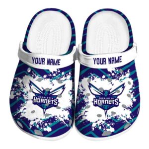 customized charlotte hornets zigzag paint burst clog best selling