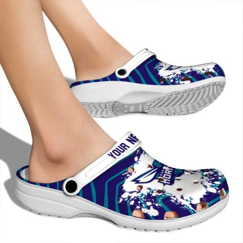 customized charlotte hornets zigzag paint burst clog fashion forward