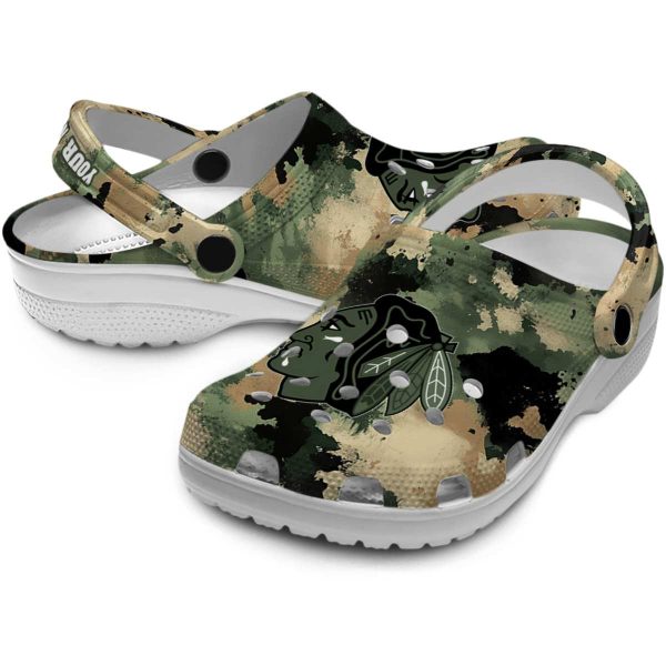 customized chicago blackhawks camouflage craze clog high quality