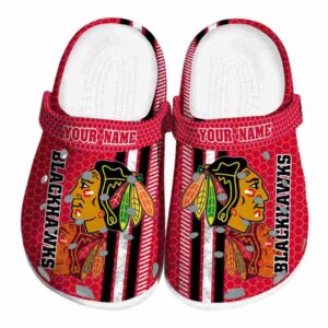 customized chicago blackhawks contrasting stripes clog best selling