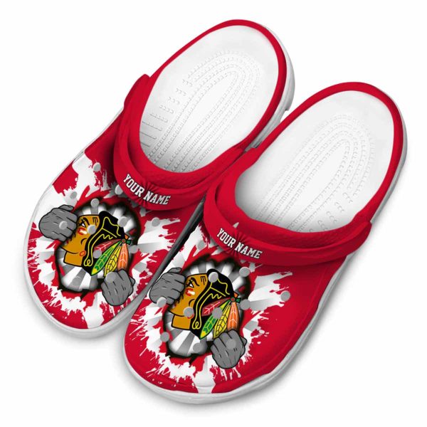 customized chicago blackhawks gripping hand clog latest model