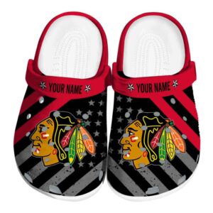 customized chicago blackhawks star spangled graphic clog best selling