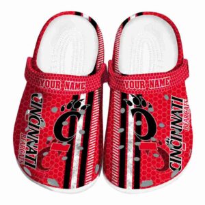 customized cincinnati bearcats contrasting stripes clog best selling