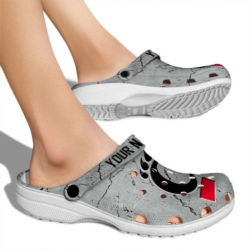 customized cincinnati bearcats cracked texture clog fashion forward