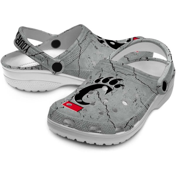 customized cincinnati bearcats cracked texture clog high quality