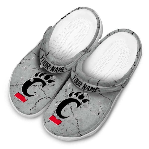 customized cincinnati bearcats cracked texture clog latest model