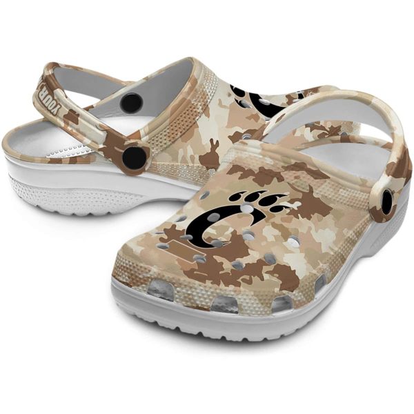 customized cincinnati bearcats desert camo clog high quality