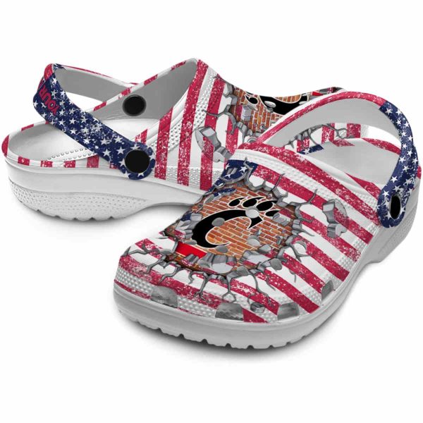 customized cincinnati bearcats freedom splinter clog high quality
