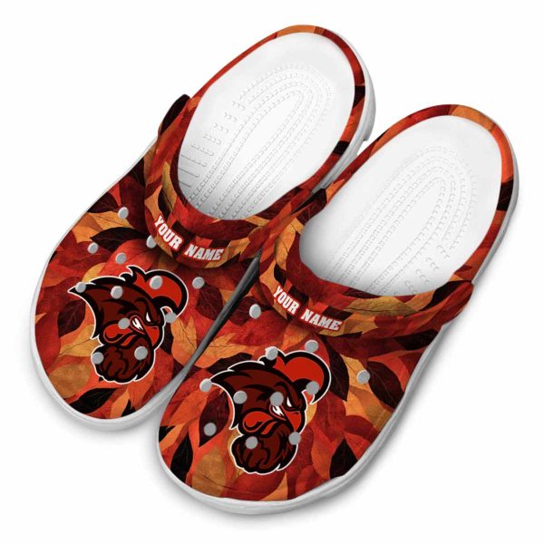 customized coastal carolina chanticleers autumn leaves clog latest model