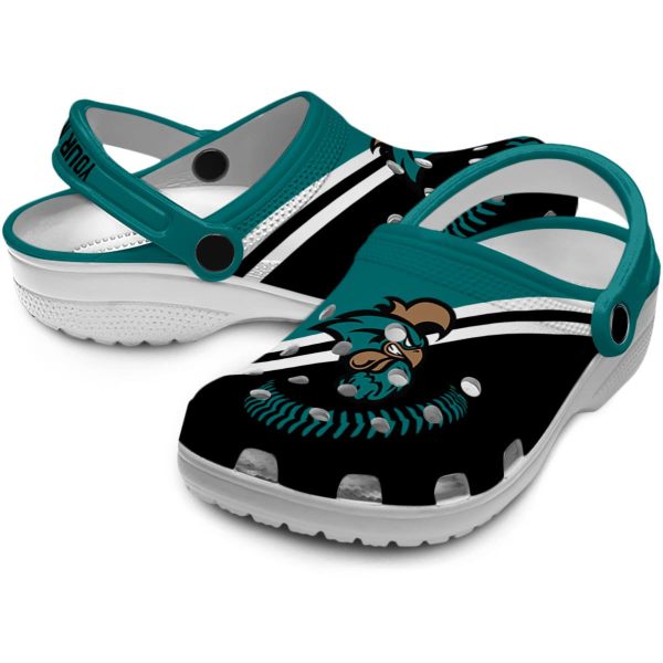 customized coastal carolina chanticleers baseball motif clog high quality