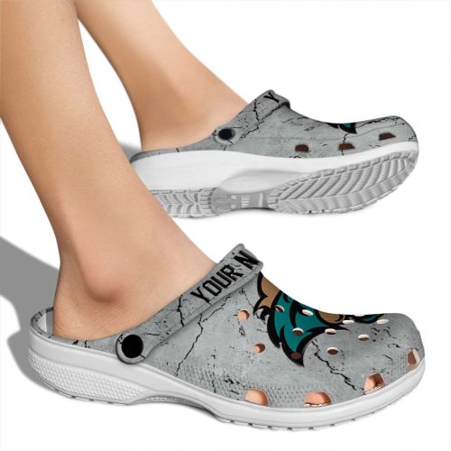 customized coastal carolina chanticleers cracked texture clog fashion forward