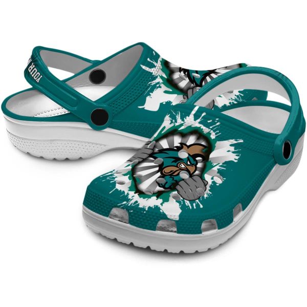 customized coastal carolina chanticleers gripping hand clog high quality