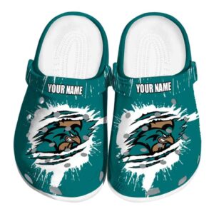 customized coastal carolina chanticleers splash motif background clog best selling