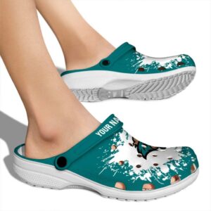 customized coastal carolina chanticleers splatter background clog fashion forward