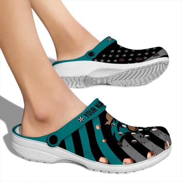 customized coastal carolina chanticleers star spangled graphic clog fashion forward