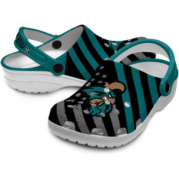 customized coastal carolina chanticleers star spangled graphic clog high quality