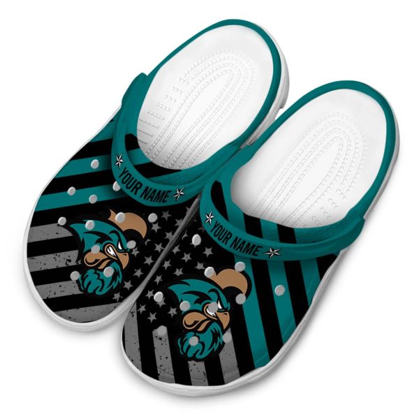 customized coastal carolina chanticleers star spangled graphic clog latest model